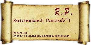 Reichenbach Paszkál névjegykártya